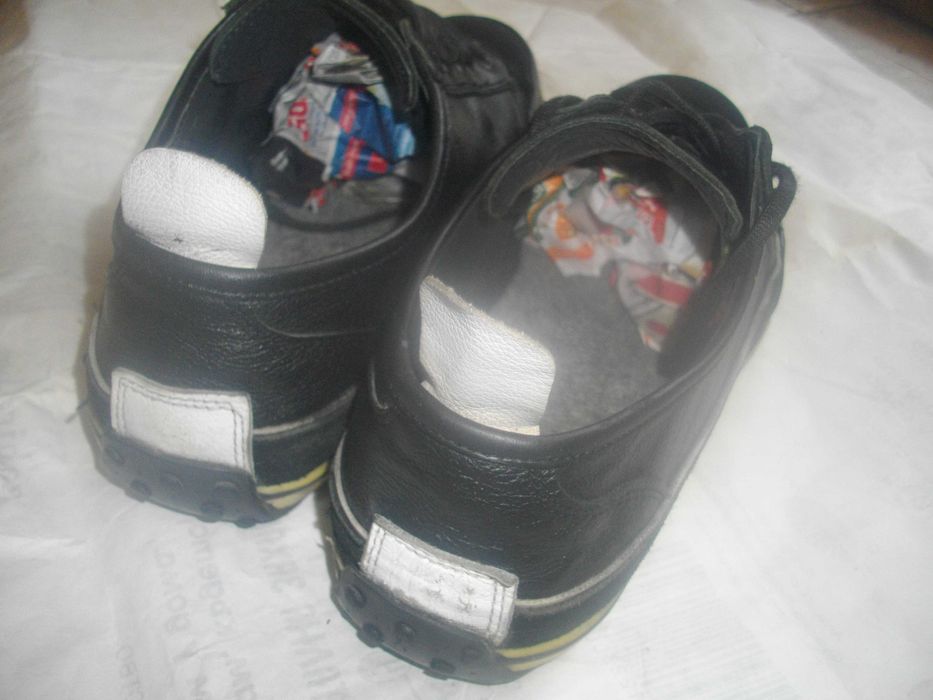 №44-Мъжки Черни Маратонки Спортни Обувки-Ест.Кожа-Унгарски-Почти Нови