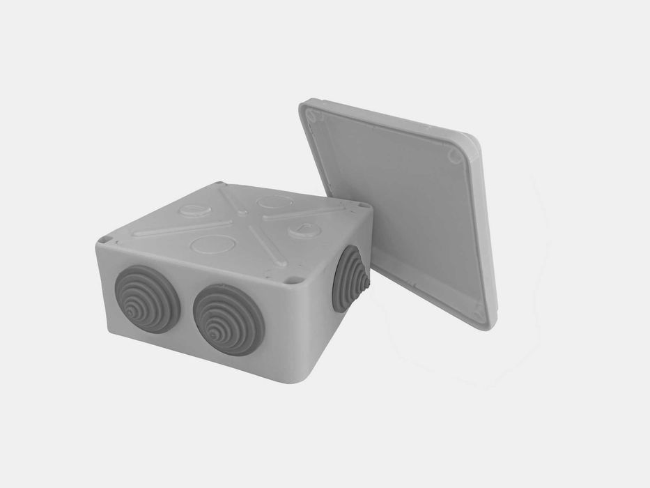 Герметичная квадратная распределительная коробка 100х100х45-80х80х39мм