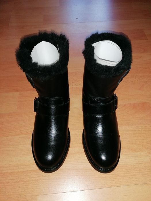 Cizme negre din piele naturală