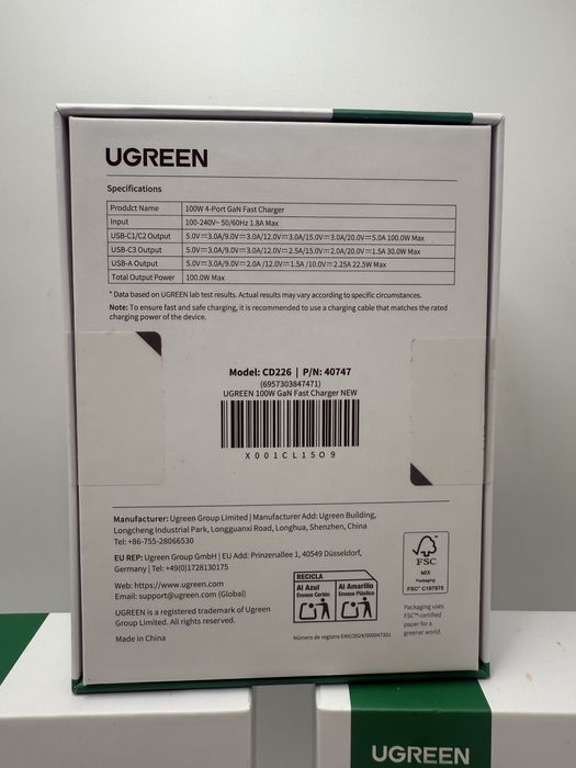 UGREEN Nexode 100W USB C GaN Charger-4 Port Sigilat B