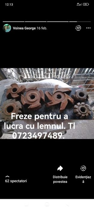 Vînd frze pentru lemn