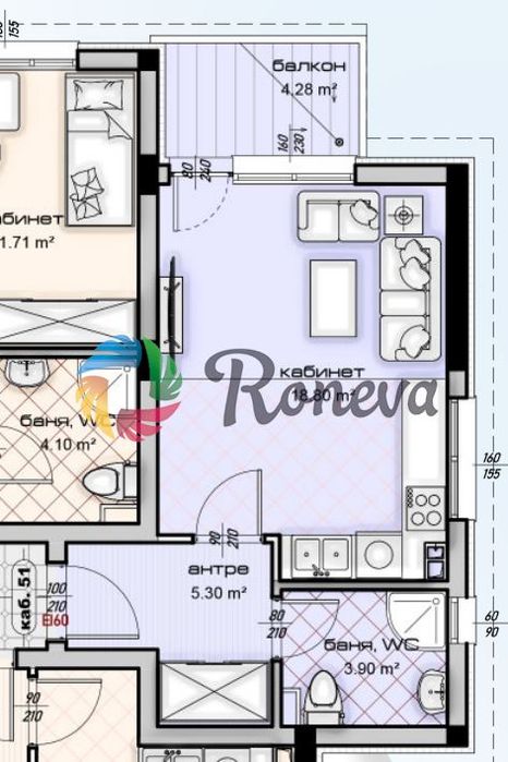Продава се Едностаен апартамент в Варна, Владислав Варненчик - 49 кв.м за 1223 €/кв.м - Снимка #3