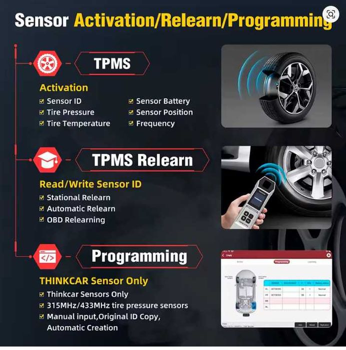 THINKCAR Venu iPRO за TPMS датчици