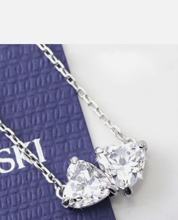 Swarovski Колие- Heart, White, rhodium plated със сертификат