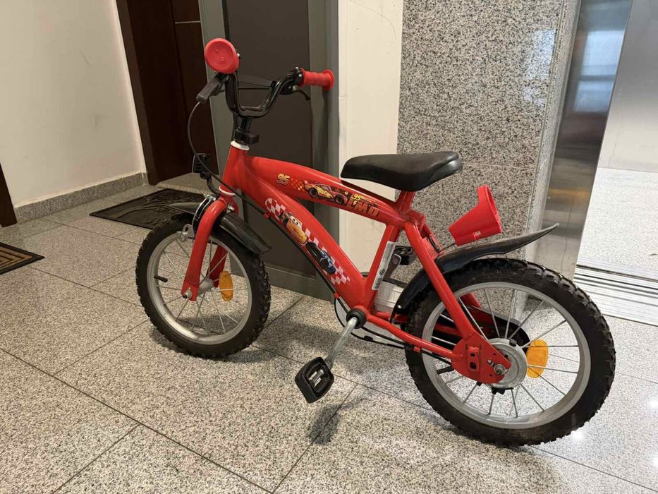 Червено Детско колело 14инча, колите