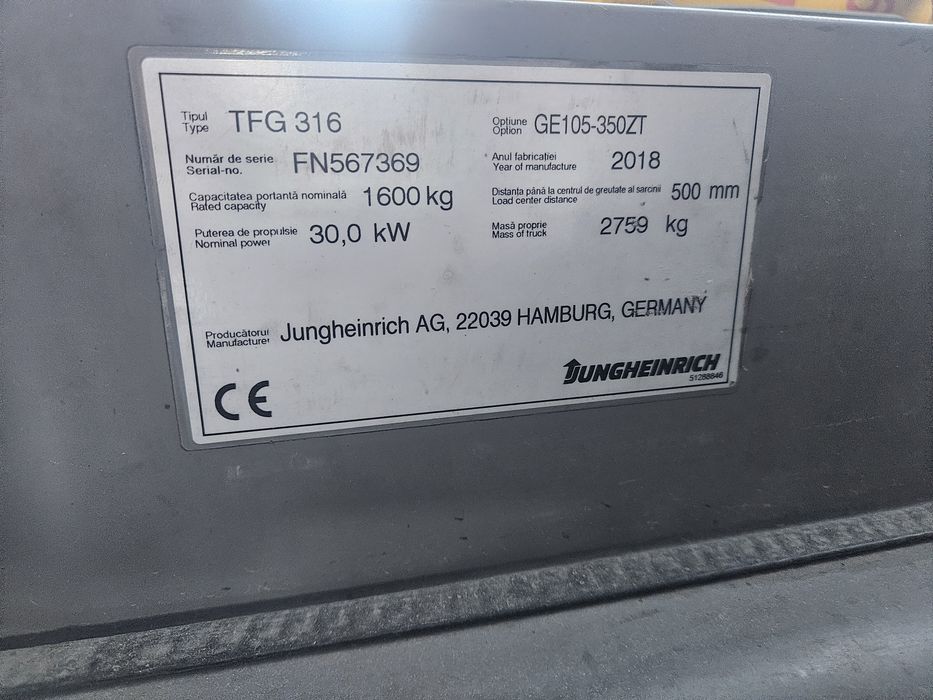 Motostivuitor JUNGHEINRICH TFG 316 GPL 2018