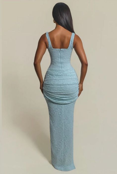 Рокля "Mars the Label" THE LACE TIE FRONT MAXI DRESS IN LIGHT BLUE