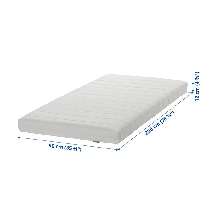 Saltea din spumă Afjall IKEA, fermitate medie/alb, 90x200 cm