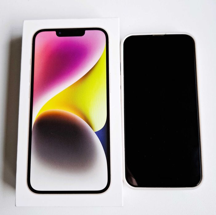 IPhone 14 Starlight 128 GB impecabil, cumparat de nou, unic proprietar