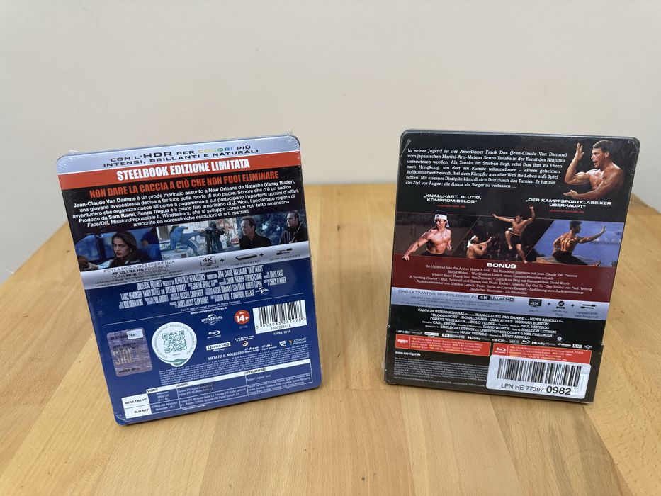 Steelbook 4k Hard Target si Bloodsport