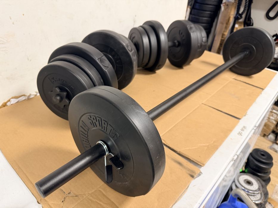 Gantere reglabile+haltera cu discuri greutate totala 50 kg, pret 350 lei predare in Bucuresti sector 4