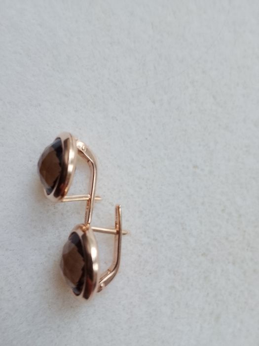 Серьги 585* раухтопаз