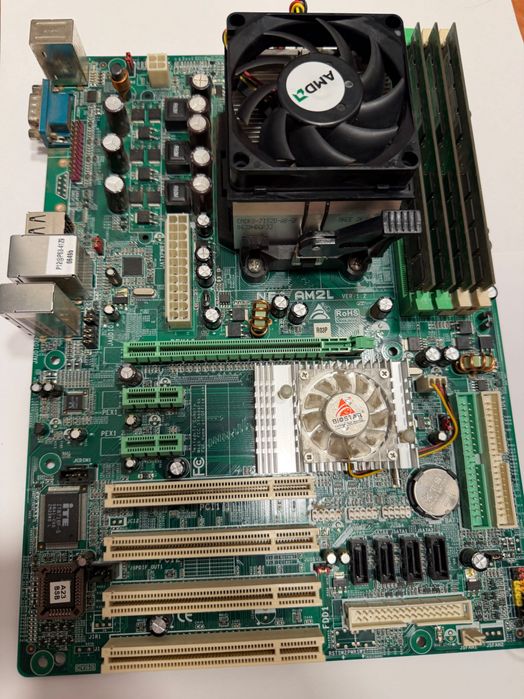 3 kituri retro placă de bază + procesor AMD Athlon 64 AM2 DDR2 Biostar Gigabyte