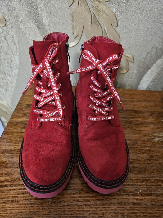 Тёплые ботинки для девочки, б/у, 35 размер.