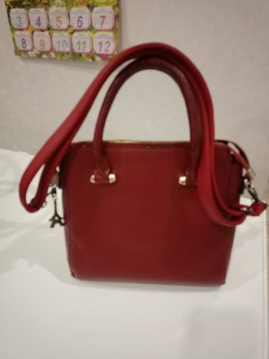 Сумка,  цвет красный и серый