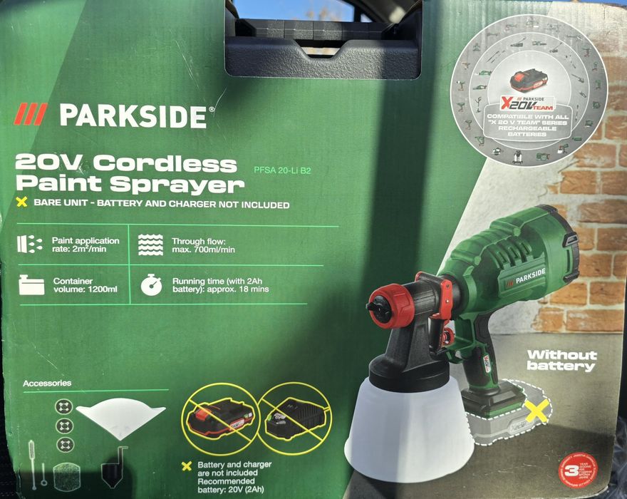 Акумулаторен пистолет за боядисване Parkside