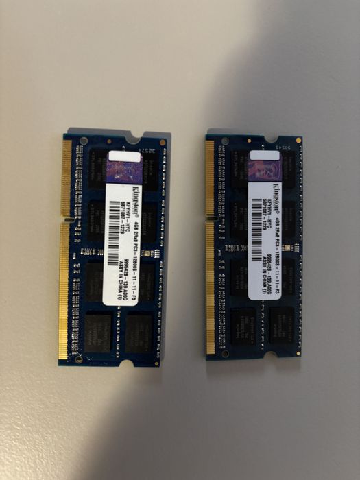 8GB ram Laptop Kingston DDR3 1600Mhz CL11 1.5V dual channel (2x4Gb)