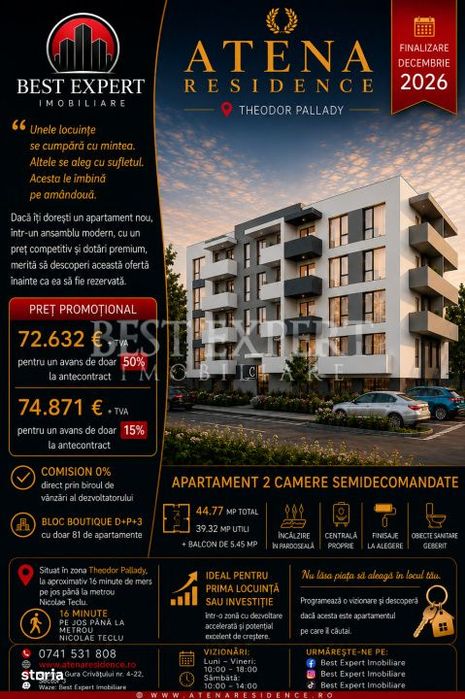 2 Camere | Parcare BONUS | Direct Dezvoltator | Comision 0% — fotografia 1