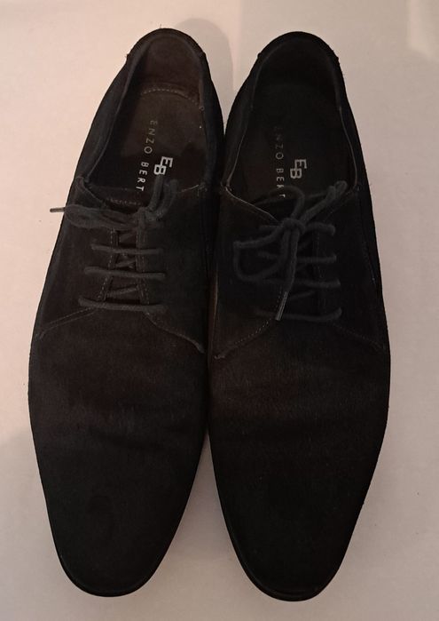 Pantofi eleganti bărbati din piele naturală antilopă (piele intoarsa) ENZO BERTINI Negru Velur Mărimea 42