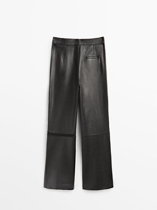 Pantaloni din piele Massimo Dutti