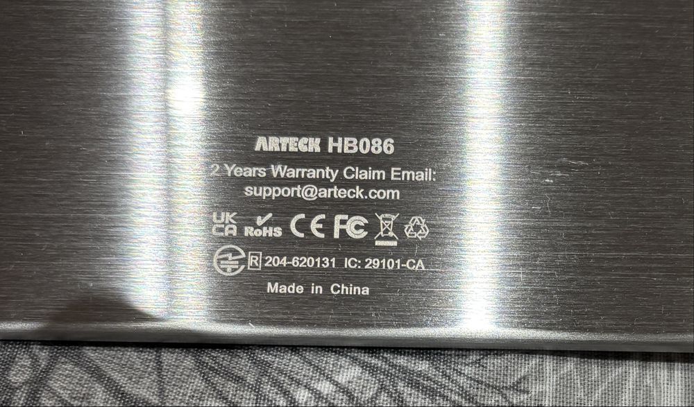 Ултратънка безжична Bluetooth клавиатура Arteck HB086 (метален гръб)