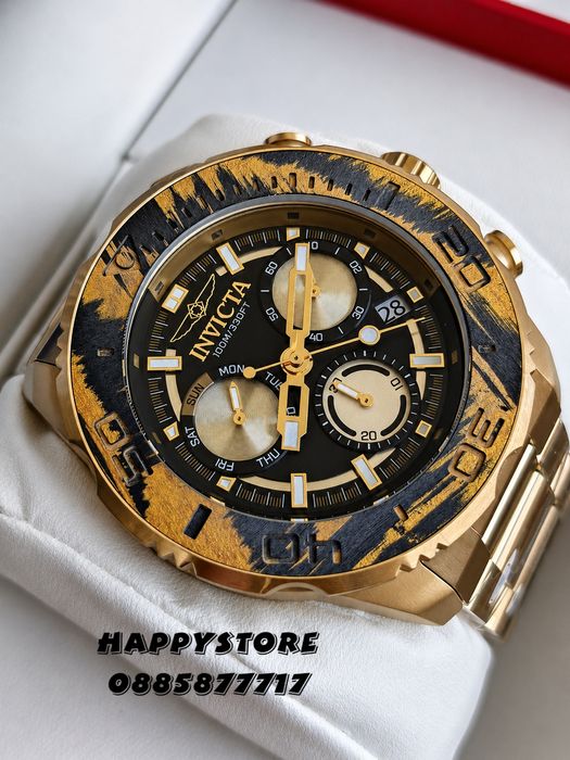 INVICTA Carbon Hawk Gold 48 mm, Инвикта нов мъжки часовник
