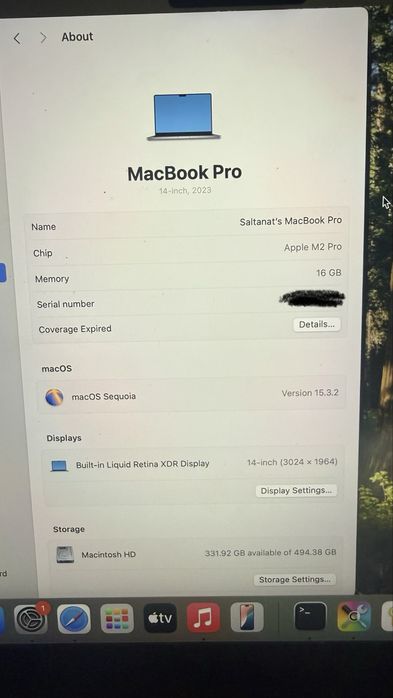 Продам macbook pro 14/512