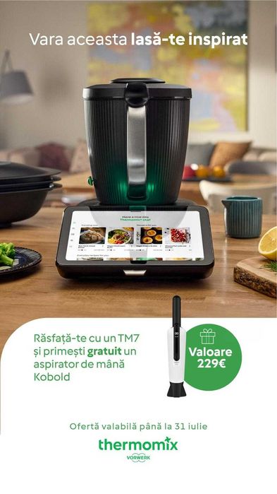 Robot de bucatarie Vorwerk Thermomix TM7, 2000W, toate accesoriile incluse, Factura si Garantie 2 ani si Aspirator Kobold Gratuit