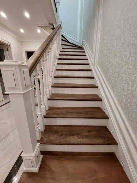 Обшивка лестница. Yogʻochdan Zinapoyalar