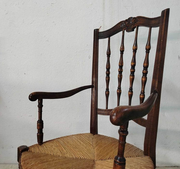 Scaun vechi din lemn stil Mid-Century, Franta