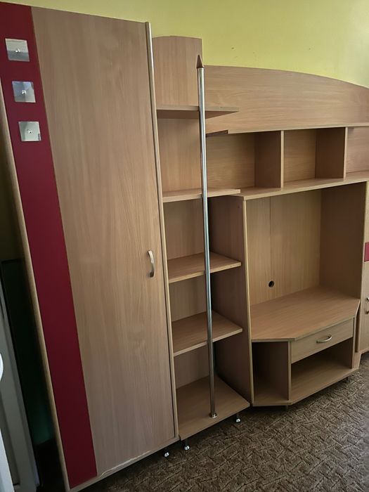 Set mobilă complet living/dormitor + canapea extens + fotoliu + comoda