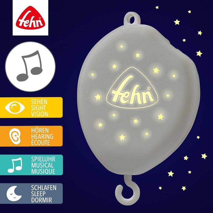 Fehn MP3 Mobilewerk с нощна лампа – Електронен механизъм за бебешка въртележка