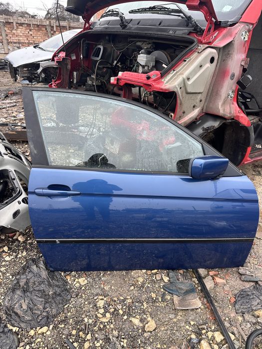 Дясна врата BMW E46 Compact синя с огледало