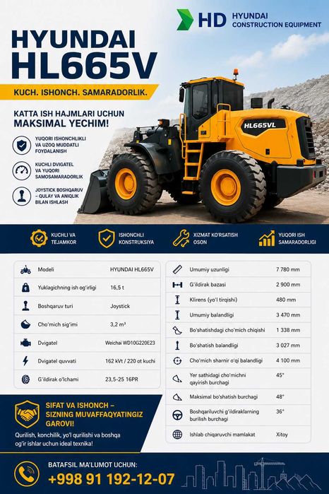 HYUNDAI Frontal yuklagich HL665V