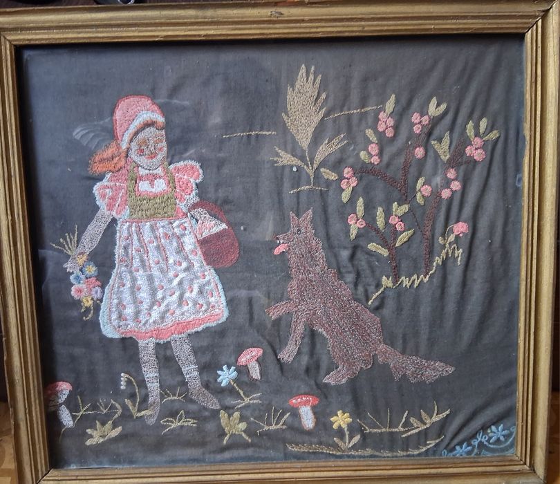 Много красиво пано Червената шапчица и Кумчо Вълчо