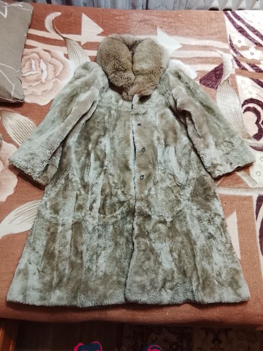 Шуба мутоновая мех песец