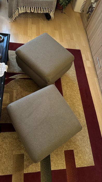 Ъглов диван с лежанка + 2 табуретки – 290 см