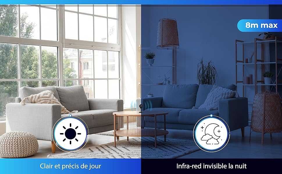 Cameră video mini detectare mișcare, card SD, aplicație iOS/Android