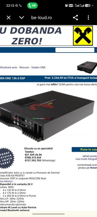 Stație Mosconi Gladen One 130.4 DSP nu MOS-ITALY