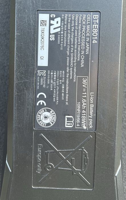 Baterie e-bike Shimano BT-E8014