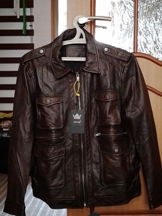 Кожаная винтажная куртка