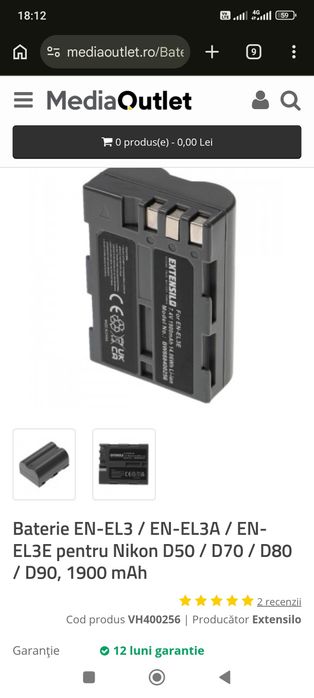 baterii nikon en el3e 2200 mah