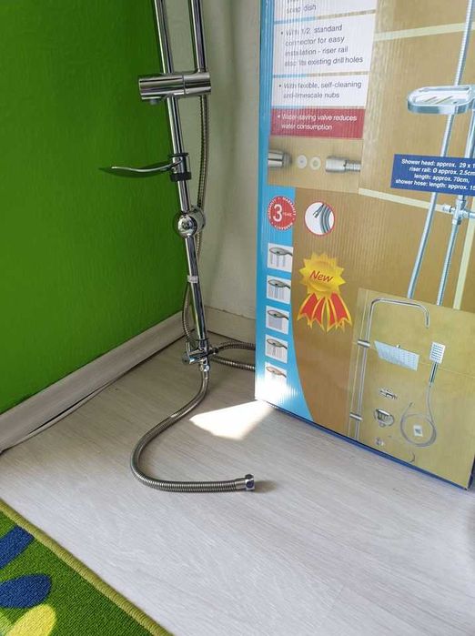 Намален от 99 лв Душ тръбна система БЕЗ СМЕСИТЕЛ. Душ пита и слушалка