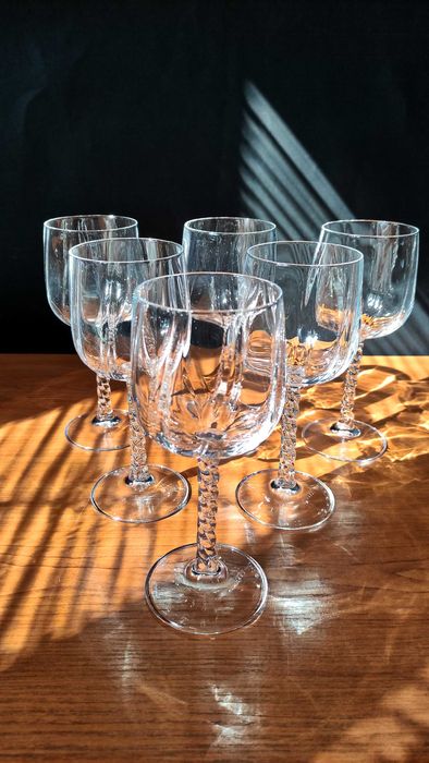 *Cristal d'arques * Франция сервиз от 6 кристални чаши за вино