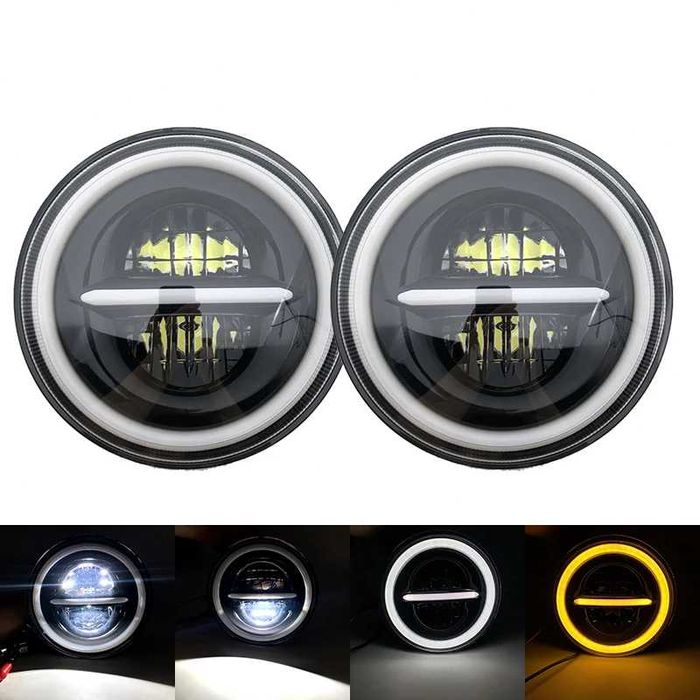 НОВ МОДЕЛ 200W 7 Инчови LED Фарове за Lada Niva Jeep Wrangler Cherokee