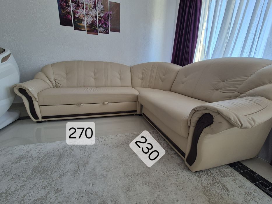 Canapea extensibila crem 230x270