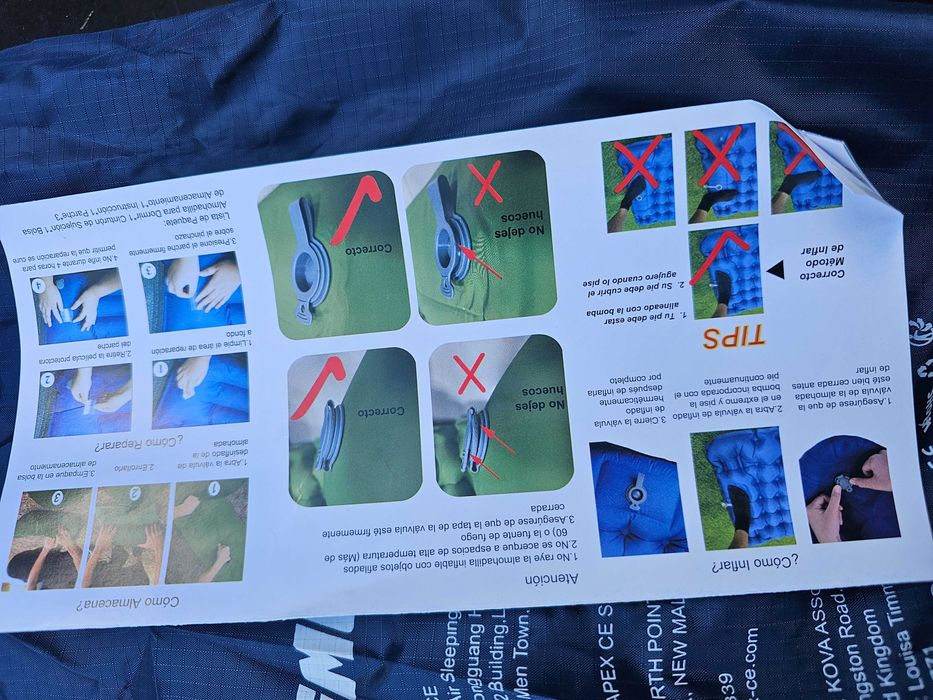 Saltea de camping autogonflabila izolată cu pompă de la picior