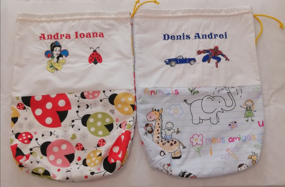Rucsac brodat cu nume pentru gradinita