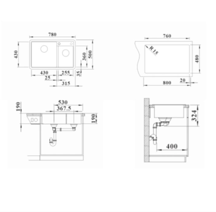 Раковина с комбинированным смесителем