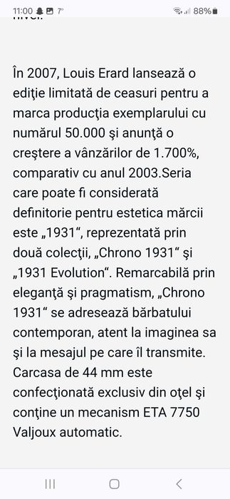 Ceas Luis Erard Chronograph